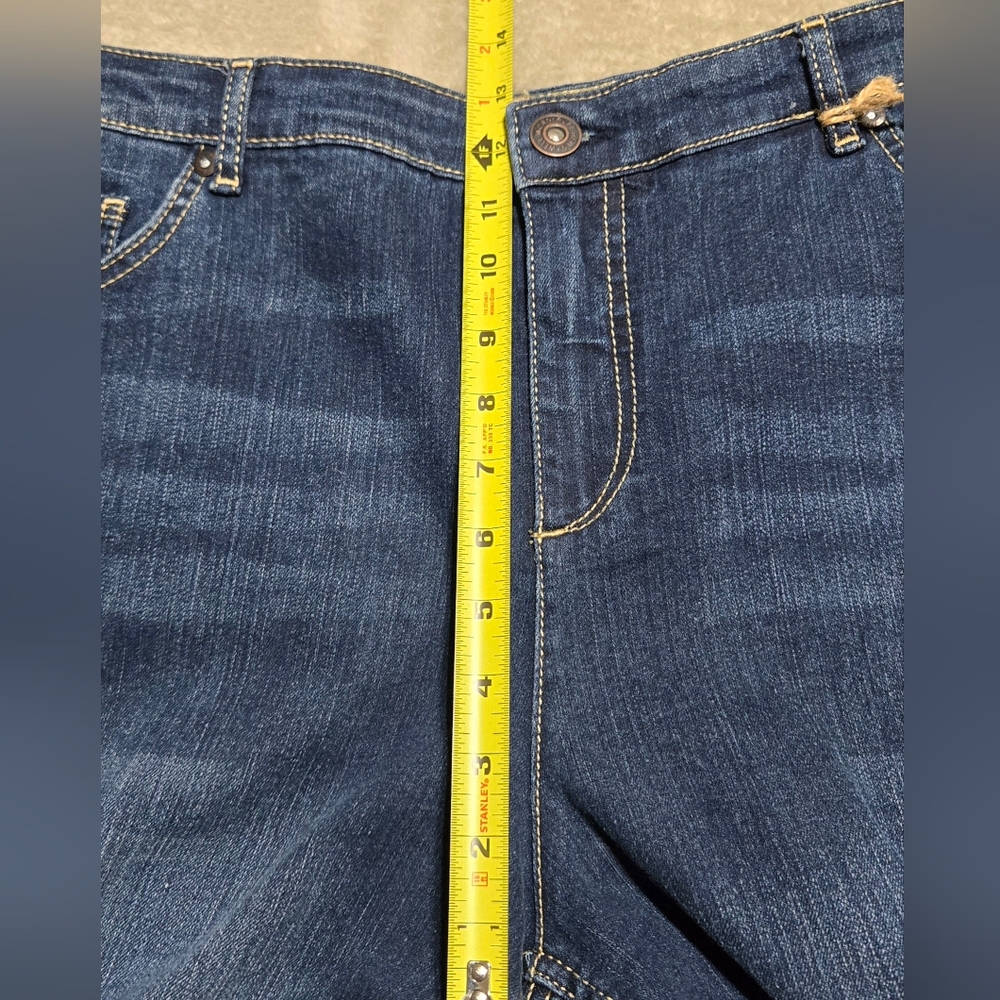 NWT Ruff Hewn Classic Boot Wide Leg Indigo Blue Jeans Sz 24W Stretch Preppy City - Picture 8 of 11